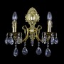 Casa Padrino Luxus Barock Kristall Wandleuchte Gold 40 x 16 x H. 40 cm - Prunkvolle Messing Wandleuchte mit b�hmischem Kristallglas - Barock M�bel - Edel & Prunkvoll
