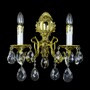 Casa Padrino Luxus Barock Kristall Wandleuchte Gold 40 x 16 x H. 40 cm - Prunkvolle Messing Wandleuchte mit b�hmischem Kristallglas - Barock M�bel - Edel & Prunkvoll 