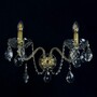 Casa Padrino Luxus Barock Kristall Wandleuchte Gold 40 x 20 x H. 24 cm - Prunkvolle Messing Wandleuchte mit b�hmischem Kristallglas - Barock M�bel - Edel & Prunkvoll
