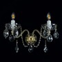 Casa Padrino Luxus Barock Kristall Wandleuchte Gold 40 x 20 x H. 24 cm - Prunkvolle Messing Wandleuchte mit b�hmischem Kristallglas - Barock M�bel - Edel & Prunkvoll