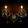 Casa Padrino Luxus Barock Kristall Wandleuchte Gold 40 x 20 x H. 24 cm - Prunkvolle Messing Wandleuchte mit b�hmischem Kristallglas - Barock M�bel - Edel & Prunkvoll