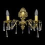 Casa Padrino Luxus Barock Kristall Wandleuchte Gold 40 x 20 x H. 32 cm - Prunkvolle Messing Wandleuchte mit b�hmischem Kristallglas - Barock M�bel - Edel & Prunkvoll