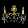 Casa Padrino Luxus Barock Kristall Wandleuchte Gold 40 x 20 x H. 37 cm - Prunkvolle Messing Wandleuchte mit b�hmischem Kristallglas - Barock M�bel - Edel & Prunkvoll