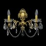 Casa Padrino Luxus Barock Kristall Wandleuchte Gold 40 x 20 x H. 37 cm - Prunkvolle Messing Wandleuchte mit b�hmischem Kristallglas - Barock M�bel - Edel & Prunkvoll