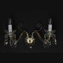Casa Padrino Luxus Barock Kristall Wandleuchte Gold 45 x 20 x H. 25 cm - Prunkvolle Messing Wandleuchte mit b�hmischem Kristallglas - Barock M�bel - Edel & Prunkvoll