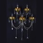 Casa Padrino Luxus Barock Kristall Wandleuchte Gold 50 x 26 x H. 65 cm - Prunkvolle Messing Wandleuchte mit b�hmischem Kristallglas - Barock M�bel - Edel & Prunkvoll