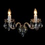 Casa Padrino Luxus Barock Kristall Wandleuchte Silber 38 x 18 x H. 20 cm - Prunkvolle Messing Wandleuchte mit b�hmischem Kristallglas - Barock M�bel - Edel & Prunkvoll