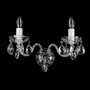 Casa Padrino Luxus Barock Kristall Wandleuchte Silber 38 x 18 x H. 20 cm - Prunkvolle Messing Wandleuchte mit b�hmischem Kristallglas - Barock M�bel - Edel & Prunkvoll