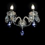 Casa Padrino Luxus Barock Kristall Wandleuchte Silber 38 x 18 x H. 26 cm - Prunkvolle Messing Wandleuchte mit b�hmischem Kristallglas - Barock M�bel - Edel & Prunkvoll