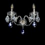 Casa Padrino Luxus Barock Kristall Wandleuchte Silber 38 x 18 x H. 26 cm - Prunkvolle Messing Wandleuchte mit b�hmischem Kristallglas - Barock M�bel - Edel & Prunkvoll