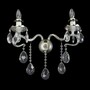 Casa Padrino Luxus Barock Kristall Wandleuchte Silber 38 x 18 x H. 40 cm - Prunkvolle Messing Wandleuchte mit b�hmischem Kristallglas - Barock M�bel - Edel & Prunkvoll