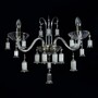 Casa Padrino Luxus Barock Kristall Wandleuchte Silber 38 x 20 x H. 25 cm - Prunkvolle Messing Wandleuchte mit b�hmischem Kristallglas - Barock M�bel - Edel & Prunkvoll