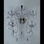 Casa Padrino Luxus Barock Kristall Wandleuchte Silber 43 x 24 x H. 55 cm - Prunkvolle Messing Wandleuchte mit b�hmischem Kristallglas - Barock M�bel - Edel & Prunkvoll
