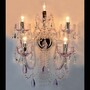 Casa Padrino Luxus Barock Kristall Wandleuchte Silber 43 x 24 x H. 55 cm - Prunkvolle Messing Wandleuchte mit b�hmischem Kristallglas - Barock M�bel - Edel & Prunkvoll