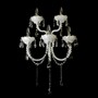 Casa Padrino Luxus Barock Kristall Wandleuchte Silber 50 x 26 x H. 65 cm - Prunkvolle Messing Wandleuchte mit b�hmischem Kristallglas - Barock M�bel - Edel & Prunkvoll