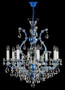 Casa Padrino Luxus Barock Kronleuchter Blau  73 x H. 79 cm - Prunkvoller Kronleuchter mit B�hmischem Kristallglas - Hotel & Restaurant Kronleuchter