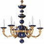 Casa Padrino Luxus Barock Porzellan Kronleuchter Dunkelblau / Gold  72 cm - Made in Italy 