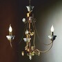 Casa Padrino Luxus Barock Kronleuchter Wei� / Gold / Bernstein  60 x H. 70 cm - Made in Italy 
