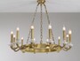 Casa Padrino Luxus Barock Kronleuchter Messing Satiniert  85 x H. 70 cm - Prunkvoller 12-flammiger Messing Kronleuchter - Barockstil M�bel 