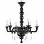 Casa Padrino Luxus Barock Porzellan Kronleuchter Schwarz / Silber  68 x H. 135 cm - Edel & Prunkvoll - Made in Italy 