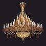 Casa Padrino Luxus Barock Hotel Kronleuchter mit b�hmischem Kristallglas Bernstein / Gold  210 x H. 230 cm