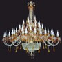 Casa Padrino Luxus Barock Hotel Kronleuchter mit b�hmischem Kristallglas Bernstein / Gold  210 x H. 230 cm