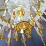 Casa Padrino Luxus Barock Hotel Kronleuchter mit b�hmischem Kristallglas Bernstein / Gold  210 x H. 230 cm