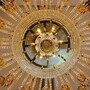 Casa Padrino Luxus Barock Hotel Kronleuchter mit b�hmischem Kristallglas Bernstein / Gold  210 x H. 230 cm