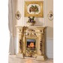 Casa Padrino Luxus Barock LED Keramik Elektrokamin Beige / Bunt / Gold 135 cm - Barock M�bel - Made in Italy