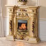 Casa Padrino Luxus Barock LED Keramik Elektrokamin Beige / Bunt / Gold 135 cm - Barock M�bel - Made in Italy