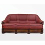 Casa Padrino Luxus Barock Leder Sofa Bordeauxrot / Braun 220 cm - Barock M�bel