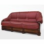 Casa Padrino Luxus Barock Leder Sofa Bordeauxrot / Braun 220 cm - Barock M�bel