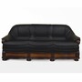 Casa Padrino Luxus Barock Leder Sofa Schwarz / Dunkelbraun 220 cm - Barock M�bel 