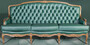 Casa Padrino Luxus Barock Leder Sofa Gr�n / Braun - Elegantes Wohnzimmer Sofa mit hochwertigem Echtleder - Barock Wohnzimmer & Hotel M�bel - Luxus Qualit�t - Made in Italy