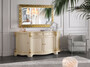 Casa Padrino Luxus Barock Sideboard Cremefarben / Gold - Prunkvoller Massivholz Schrank mit 4 T�ren und 2 Schubladen - Barock M�bel - Luxus Qualit�t - Made in Italy