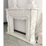 Casa Padrino Luxus Barock Marmor Kaminumrandung Wei� 150 x H. 110 cm - Barock M�bel