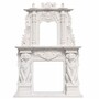 Casa Padrino Luxus Barock Marmor Kaminumrandung Wei� 300 x H. 430 cm - Prunkvolle Barock Wohnzimmer & Hotel M�bel 
