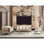 Casa Padrino Luxus Barock Couchtisch Grau / Gold 103 cm - Barock Wohnzimmer M�bel