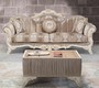 Casa Padrino Luxus Barock Beistelltisch Beige / Wei� / Gold 91 x 63 x H. 42 cm - Barock Wohnzimmer M�bel