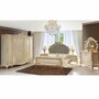 Casa Padrino Luxus Barock Doppelbett Creme / Gold / Grau - Barockstil Schlafzimmer M�bel