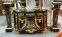 Casa Padrino Luxus Barock M�bel Set Schwarz / Gold - 1 Barock Kommode und 2 Barock S�ulen - Prunkvolle Barock M�bel