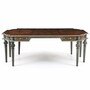 Casa Padrino Luxus Barock Massivholz Schreibtisch Braun / Grau 204 cm - Prunkvolle B�ro M�bel - Barockstil B�ro M�bel