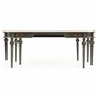 Casa Padrino Luxus Barock Massivholz Schreibtisch Braun / Grau 204 cm - Prunkvolle B�ro M�bel - Barockstil B�ro M�bel