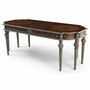 Casa Padrino Luxus Barock Massivholz Schreibtisch Braun / Grau 204 cm - Prunkvolle B�ro M�bel - Barockstil B�ro M�bel