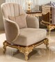 Casa Padrino Luxus Barock Wohnzimmer Sessel Grau / Dunkelbraun / Gold - Barock M�bel