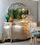 Casa Padrino Luxus Barock M�bel Set Silber / Gold - 1 Barock Sideboard & 1 Ovaler Barock Wandspiegel - Barock M�bel - Edel & Prunkvoll
