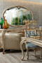 Casa Padrino Luxus Barock M�bel Set Silber / Gold - 1 Barock Sideboard & 1 Ovaler Barock Wandspiegel - Barock M�bel - Edel & Prunkvoll