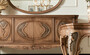 Casa Padrino Luxus Barock M�bel Set Braun - 1 Barock Sideboard mit 4 T�ren & 1 Ovaler Barock Wandspiegel - Barock M�bel