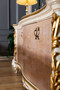 Casa Padrino Luxus Barock M�bel Set Beige / Wei� / Gold - 1 Barock Sideboard mit 4 T�ren & 1 Riesiger Barock Wandspiegel - Barock M�bel