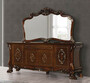 Casa Padrino Luxus Barock M�bel Set Braun / Gold - 1 Barock Sideboard mit 4 T�ren und Schublade & 1 Barock Wandspiegel - Barock M�bel